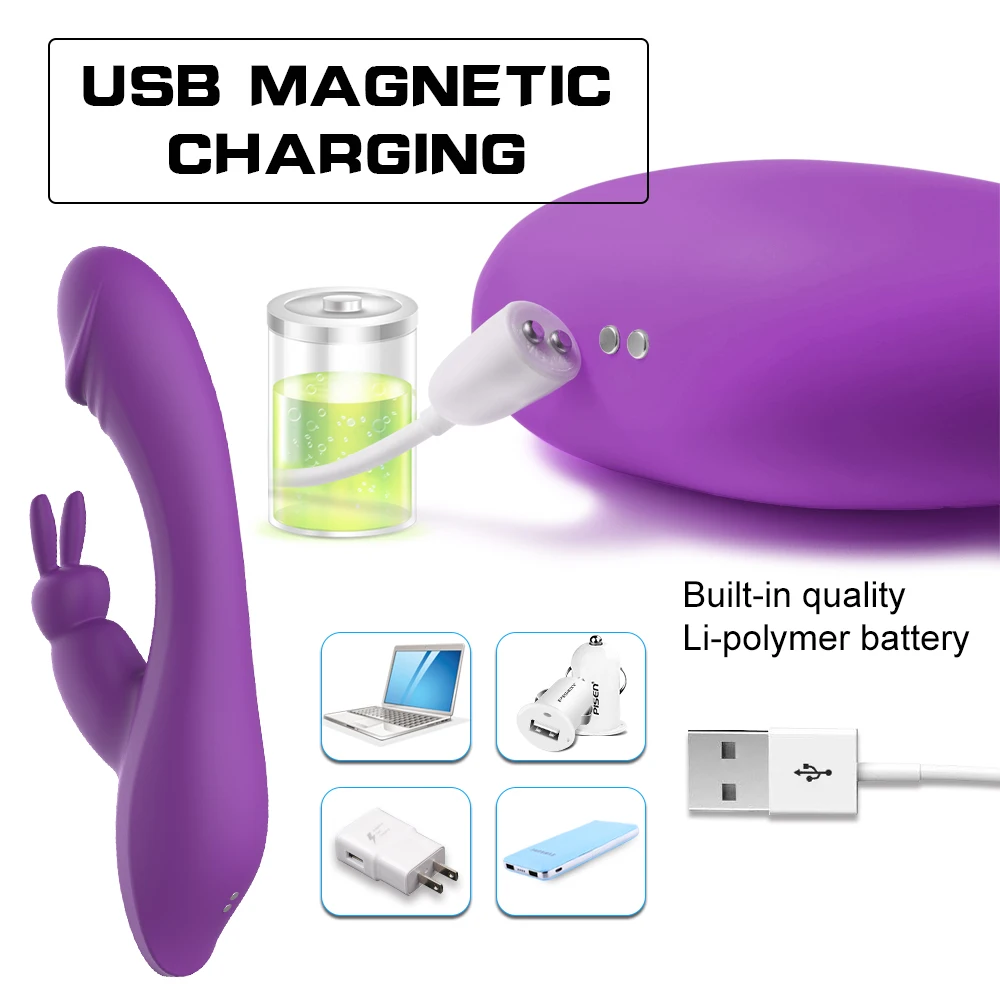 MQ 12 вибрационных режимов кролик вибартор для женщин секс-игрушка USB Магнитная