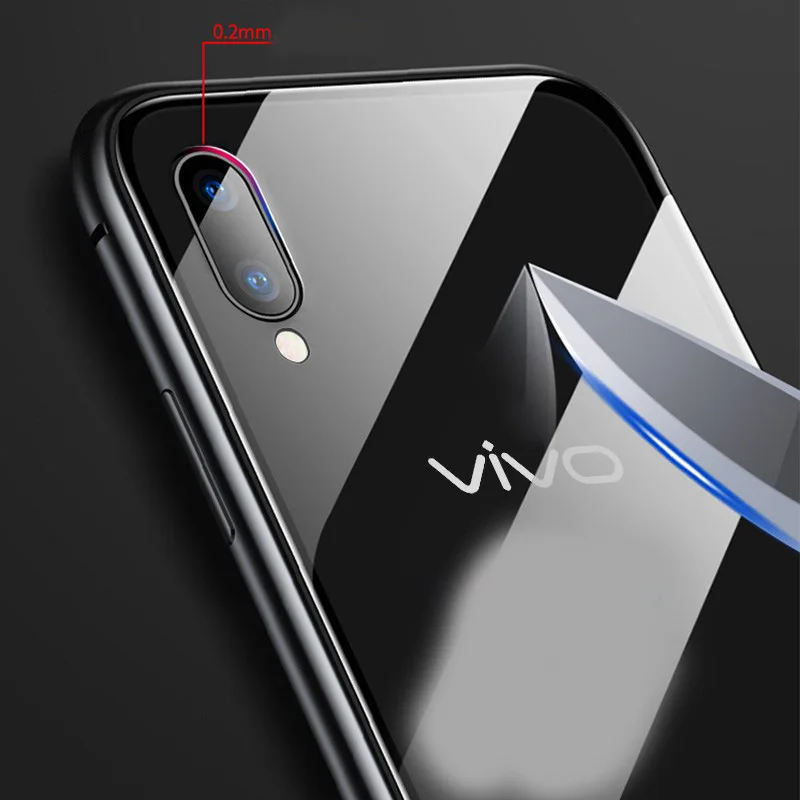 Магнитный металлический чехол для VIVO Y85 V9 X23 Роскошный из закаленного стекла OPPO R15