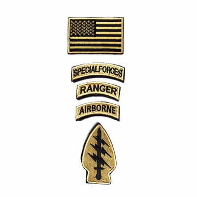 1 Sets SPECIAL FORCES RANGER AIRBORNE Military Tactical Embroidered American Flag Patch Cloth Badge Fabric Sticker For Clothes
