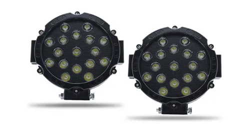 2pcs black 1 шт. 51 Вт 6,3 дюймов круглый светодиодный фонарь 6000 К 3570LM IP67 точечный светодиодный рабочий свет для Jeep SUV лодка 4х4 внедорожный светодиодный светильник - Цвет: 2pcs black