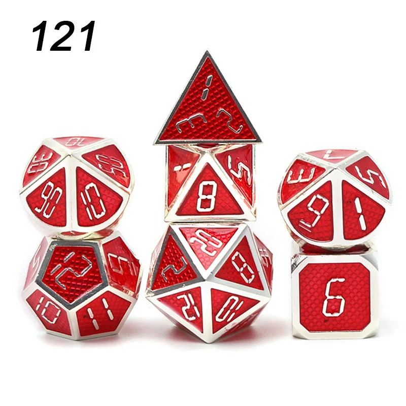 121 Chengshuo игральные кости DND Металл РГП набор многогранных подземелья Дракон d20 10 6 8 12 синий настольные игры цинковый сплав зеленый цифровой рисунок кости - Цвет: 121