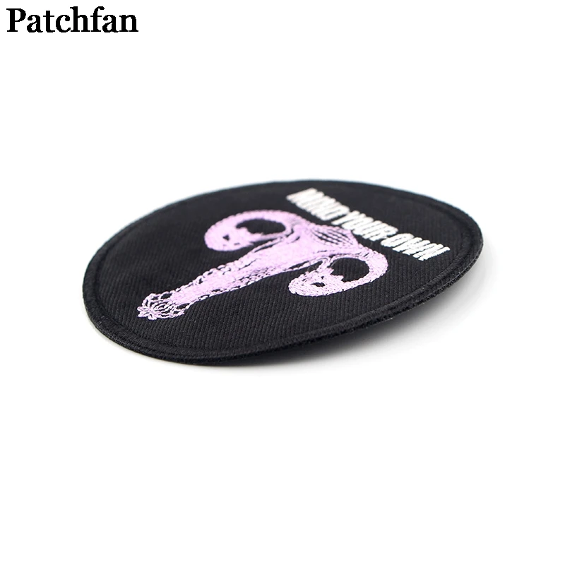 Patchfan Feminist uterus имейте в виду свой собственный DIY Вышивка для аппликации, шитья утюгом на одежде Рюкзак украшения наклейки значки A2229