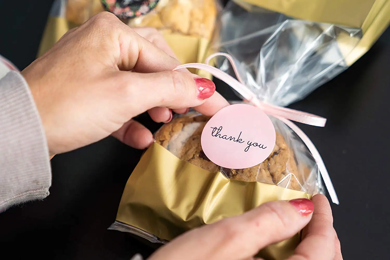 500 шт благодарим вас наклейки 1 дюймовые Розовые для компании подарки и день