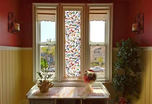 FANCY-FIX Красочная Листовая витражная плёнка на стекла, окна, декоративная пленка уединение для гостиной, статическое цепляние Легкая установка 17.8in