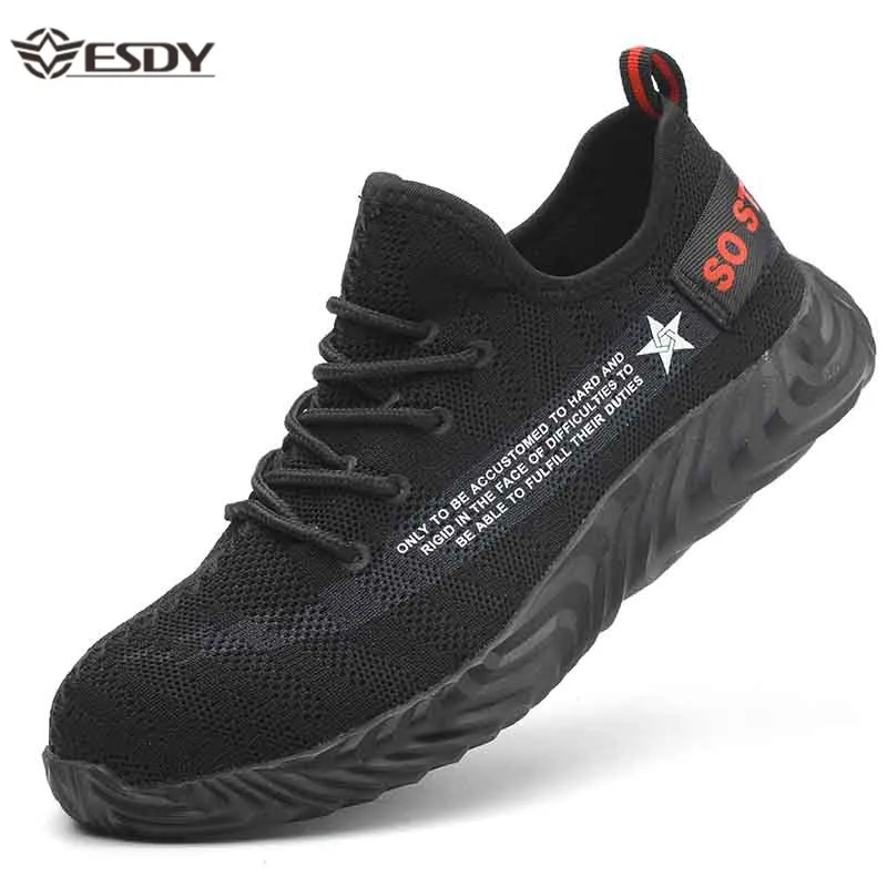 Мужские рабочие защитные ботинки со стальным носком, со стальной подошвой средней высоты, ударостойкая мягкая мужская обувь, мужская прокалывающая защитная обувь, дышащая