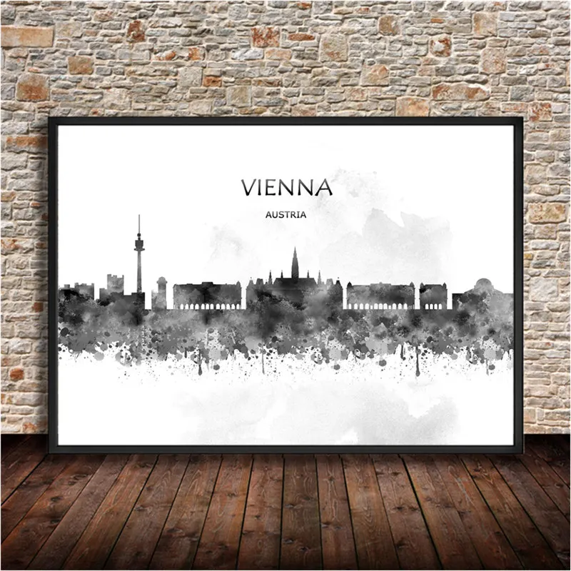 ZURICH City Плакат для дома, гостиной, спальни, кафе, бара, паба, украшение, винтажный Ретро плакат, настенные художественные наклейки, принт, живопись - Цвет: VIENNA