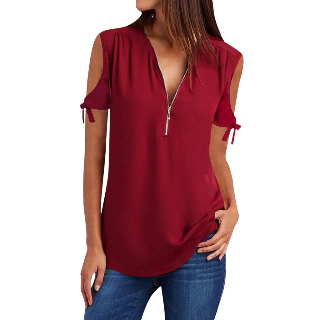 Женская шифоновая футболка без рукавов с V образным вырезом|Футболки| |