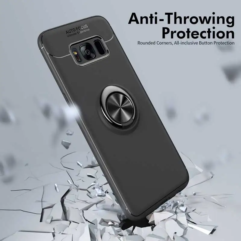 Тонкий чехол из ТПУ для samsung s8 s9 s10 накладка с кольцом на палец и подставкой galaxy s10e
