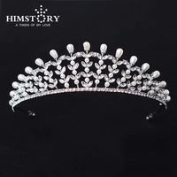 new princess tiaras crown crystal and pearl for bridal hair accessories wedding party festival hair accessory
