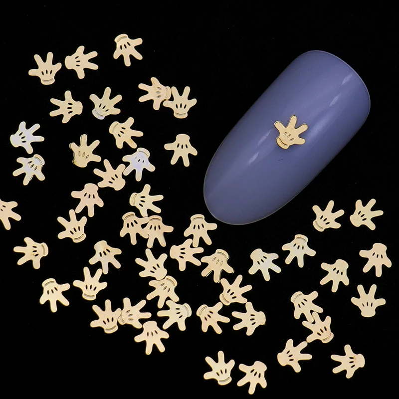 100 шт. металла ногтей Книги по искусству украшения розового золота цветок звезда