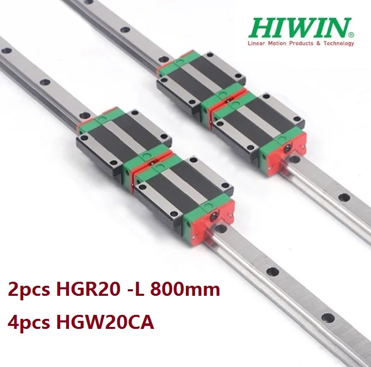 

2шт оригинальный HIWIN Rail HGR20-L 800 мм линейная направляющая + 4 шт. HGW20CA HGW20CC фланцевые блоки каретки для ЧПУ