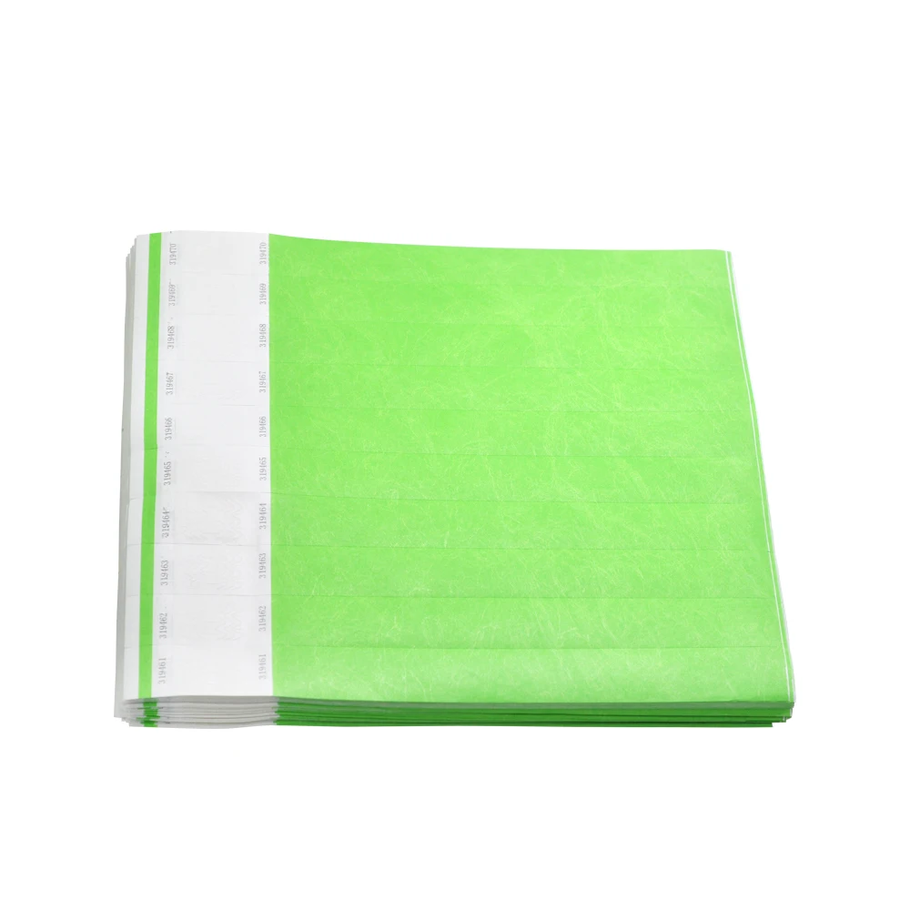Neon Green 1" Tyvek Wristbands Stub Detachable for ID Paper Party Events Disposable paper wristband，500 Pieces | Дом и сад