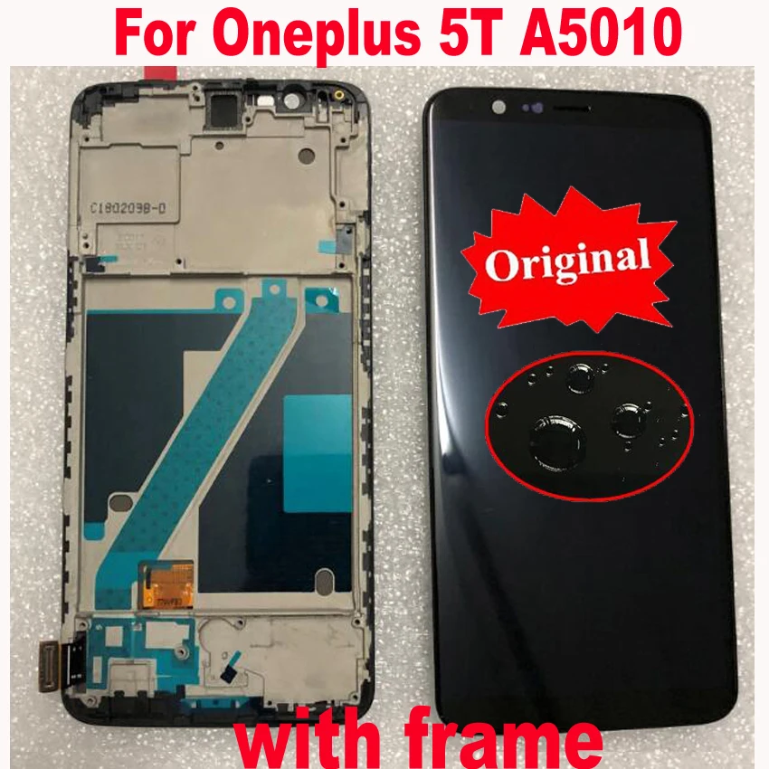 Лучший рабочий датчик для Oneplus 5T A5010 1+ 5T Super Amoled ЖК-экран дисплей Сенсорная панель дигитайзер сборка с рамкой