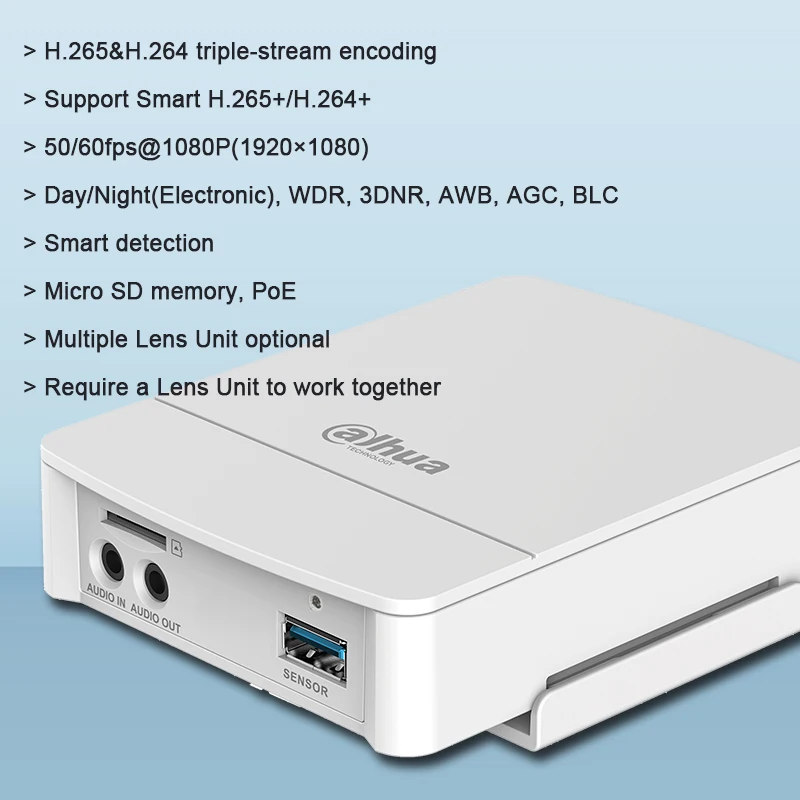 Оригинал Dahua IPC-HUM8231-E1 2MP скрытой Pin-hole сети Камера-основной коробки Поддержка Smart