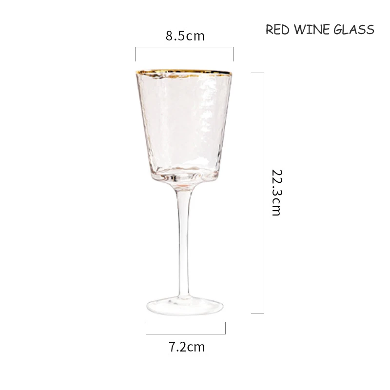 Red wine glass Золотой край чашки Кристалл Стекло Творческий стакан молоток шаблон столовый инструмент Питьевая утварь Европейский красное Вино Шампанское стекло 1 шт - Цвет: Red wine glass