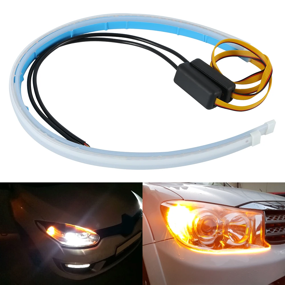 2x на очень тонком каблуке 60 см DRL гибкий светодиодный трубка Стиль сигнала