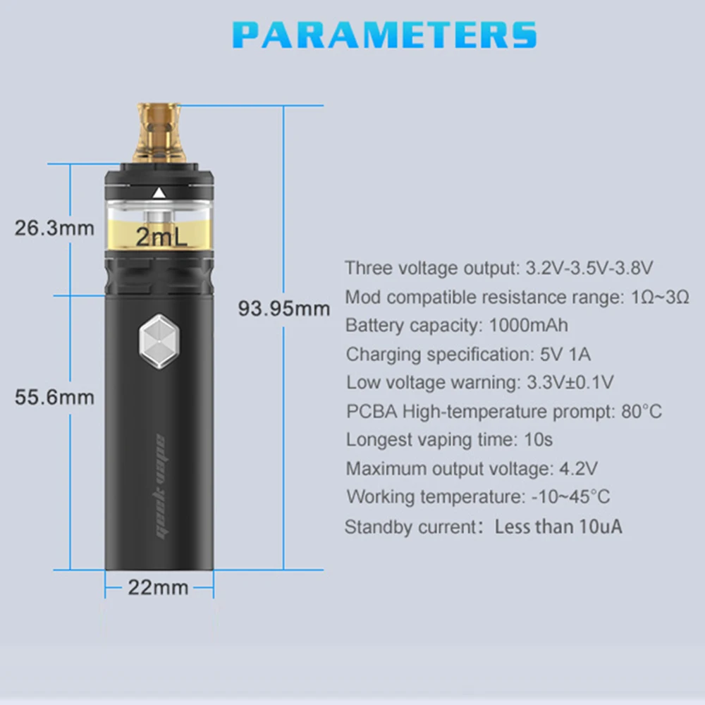Geekvape кремень комплект 1000 мАч батарея 2 мл испаритель КБР масло IPX5 водостойкая
