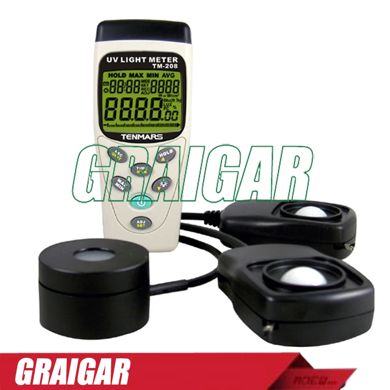 

TM-208 Solar, UVA & Light Meter (3 in 1), with 3 3/4 digits backlit LCD with max. reading 3999