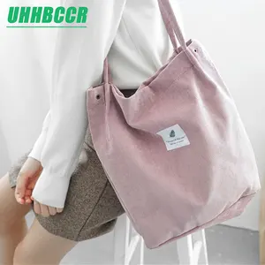 Сумка через плечо UHHBCCR, Экологичная, однотонная, Вельветовая, для шоппинга