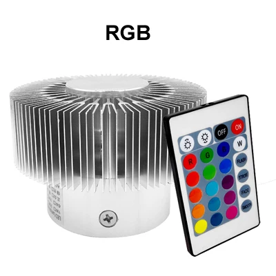 RGB with Remoter Алюминиевый светодиодный настенный светильник для помещений, настенные бра, современный светодиодный настенный светильник, прикроватная лампа Arandela Wandlamp, аппликация, Murale, светильник - Цвет абажура: RGB with Remoter