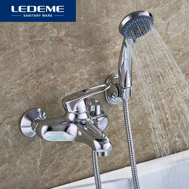 LEDEME Смеситель для ванны короткий излив латунь Цвет: хром L3204|brass bathtub faucet|brass faucetbrass