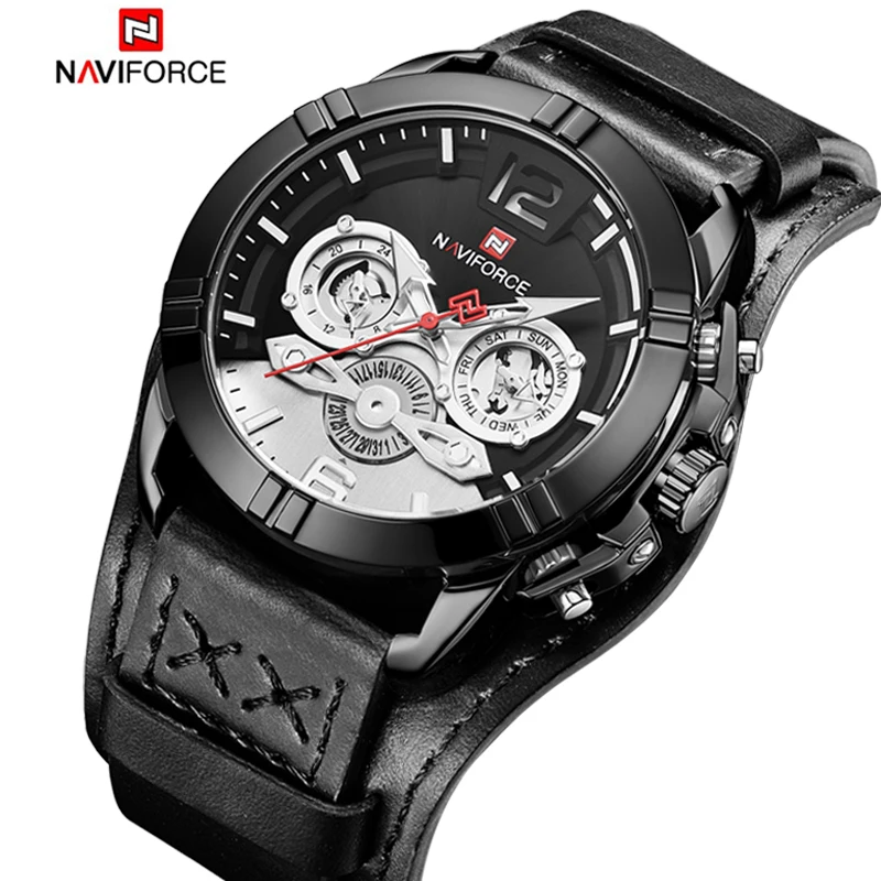 Новый бренд NAVIFORCE мужские повседневные кварцевые часы светящиеся спортивные