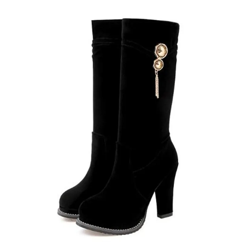 Women Boots Autumn winter New style Europe and America Suede Short boots High-heeled Side zipper Thin and thin Chivalry boots