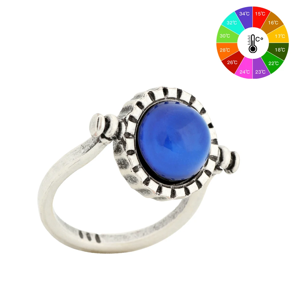 

Mojo Vintage Bohemia Retro Color Change Mood Ring Emotion Feeling Changeable Ring Temperature Control Ring for Women MJ-RS035