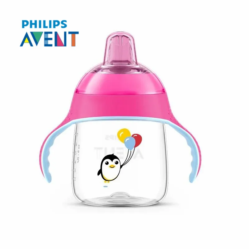 Avent 260 мл/200 мл bpa бесплатно мультфильм мягкий носик Чашки с ручками Бутылочки для