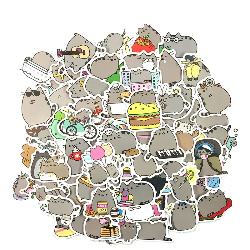 10/50/100 шт/пакет с мультяшным рисунком жирного кота наклейки для сноуборда ноутбук