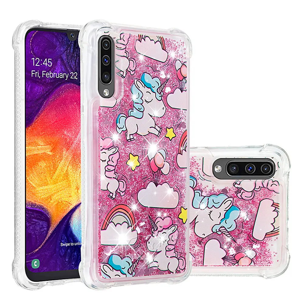 Чехол Единорог Сова для samsung Galaxy A 50 A50 A505FN A505FD SM-A505FN SM-A505F/DS динамический жидкий мусор зыбучий песок