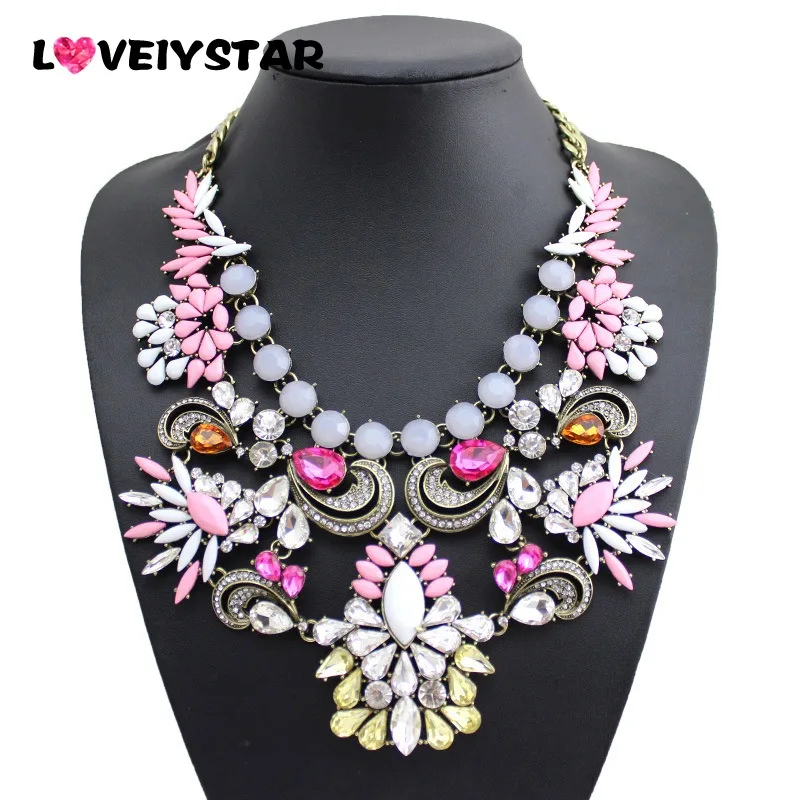 Loveiystar модный бренд 2017 г. дизайнерские женские ожерелье Роскошный горный хрусталь