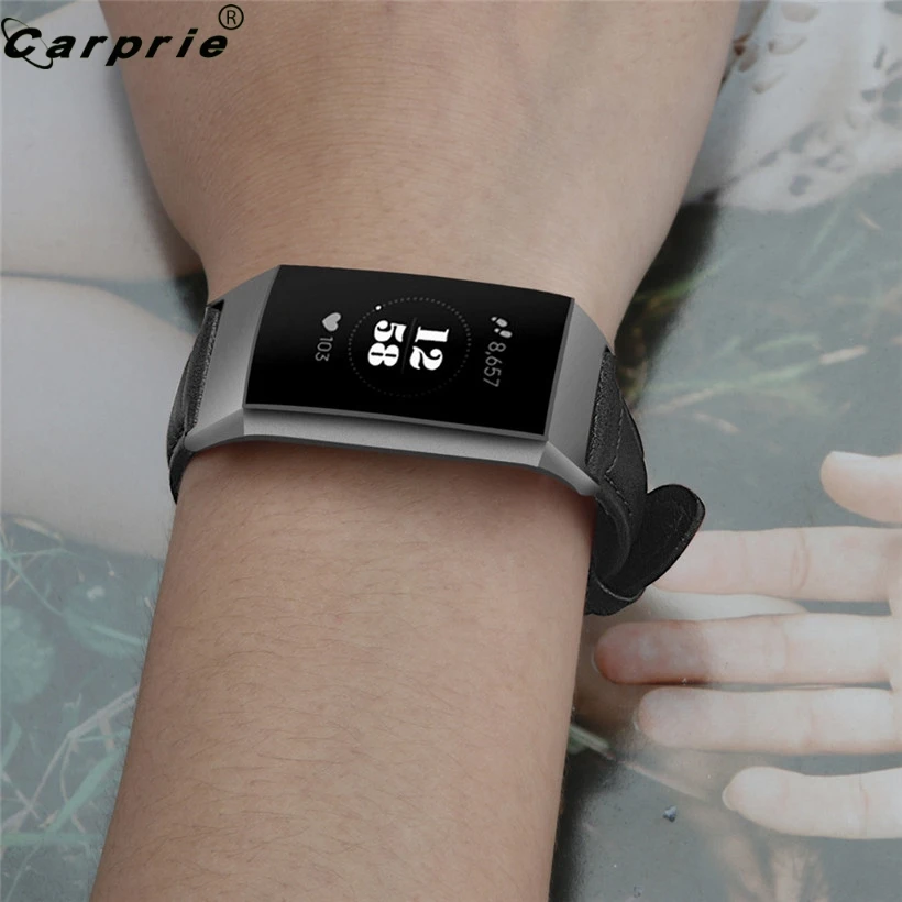 Новый дизайн тонкие кожаные смарт Ремешки для наручных часов ремешок Fitbit Charge 3