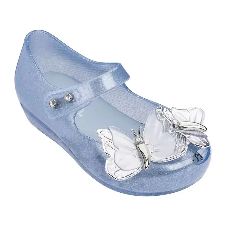 Мини сандалии для девочек Melissa с бабочками новые оригинальные прозрачные детские