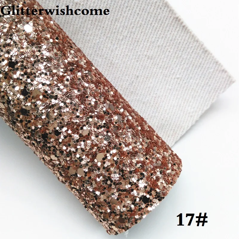 17 Glitterwishcome 30X134 см мини ролл винил для Луки, с эффектом блестящей кожи ткань с подходящей подложкой Луки, GM078 - Цвет: 17