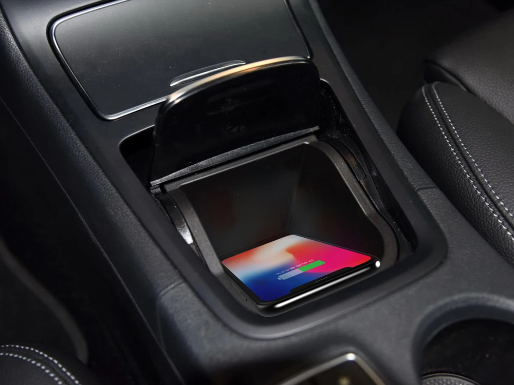 Qi автомобильное беспроводное зарядное устройство для iPhone Xs Max Xr X Samsung S10 S9 Benz GLA/A