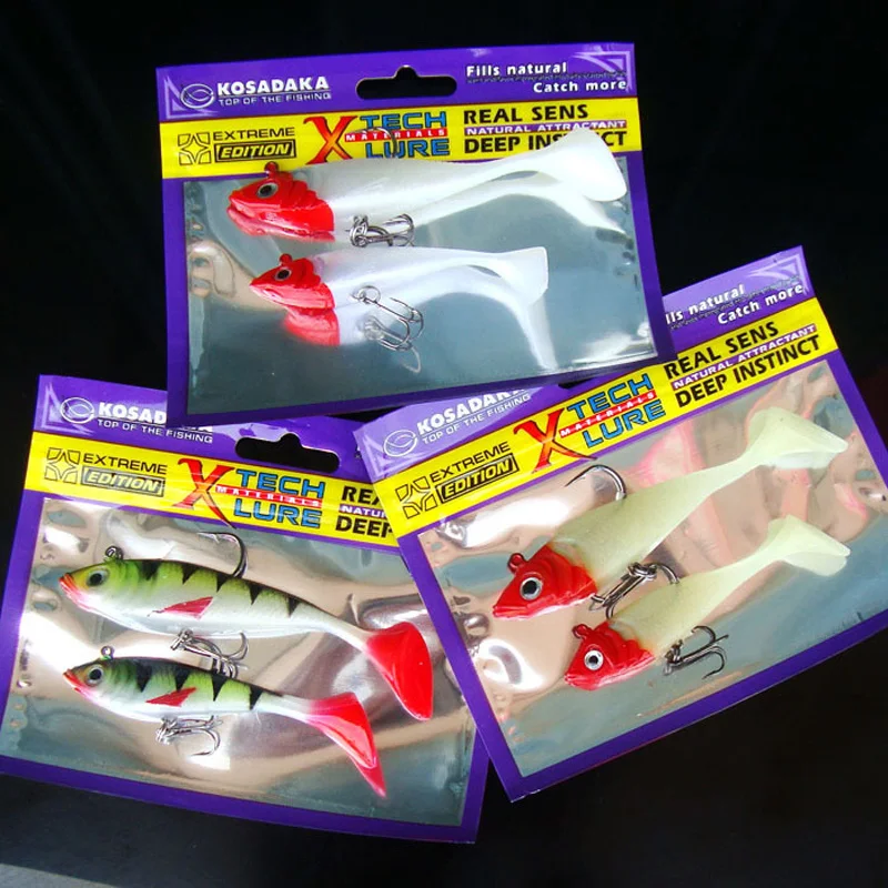 

Fishing Soft Bait Artificial Lure Attraction Fish 19g/11g Lures Jig Head Rig Worm 2 Pieces Bag