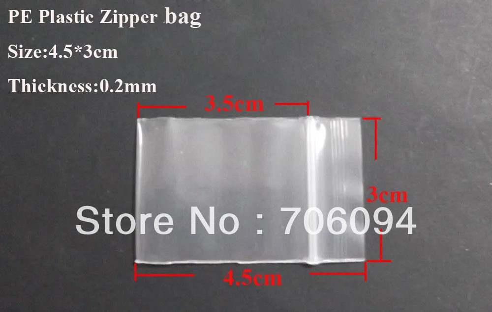

Free Shipping,1000pcs/Lot,Size:3*4.5cm,PE ZipLock/Reclosable Plastic Bag,Thicken Mini plastic bag,Special size bag