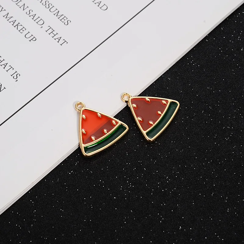 30pc Korea style Gold Color Enamel Fruit Lemon/Watermelon/Strawberry Charm For Earring DIY Handmade Jewelry Making wholesale | Украшения и