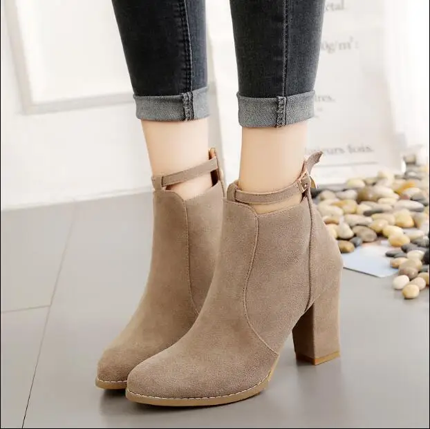 SMONSDLE 2018 winter new European and American fashion thick with short boots British wind Martin Chelsea bare female A15 | Обувь