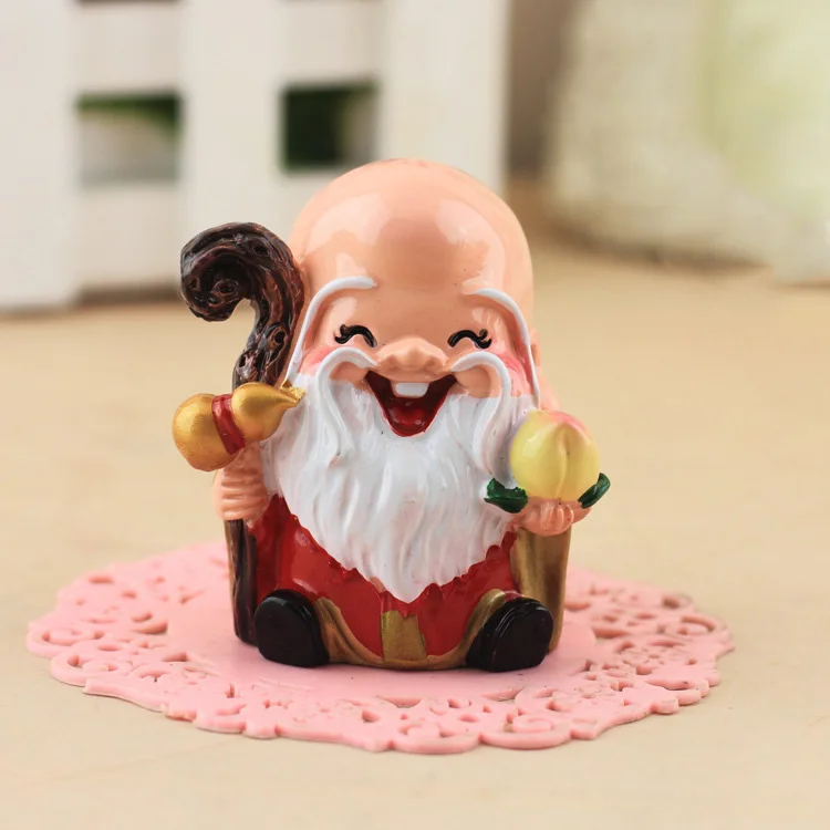 Long Life Grandpa Китайский фэн-шуй Бог богатства миниатюрная мебель для сада Смола ремесло Статуэтка фея статуя украшение дома аксессуары Декор - Цвет: Long Life Grandpa