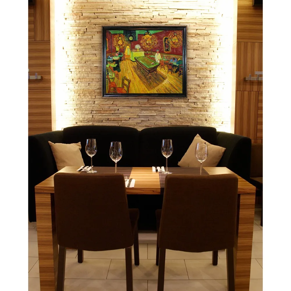 Famous Living Room Oil Painting on Canvas Art The Night Cafe II by Vincent Van Gogh Scenery Impressionist Handpainted | Дом и сад