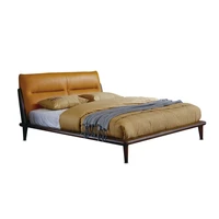 1212h303c original nordic modern simple style ash solid wood with stable ranked skeleton soft bed rest large bed frame