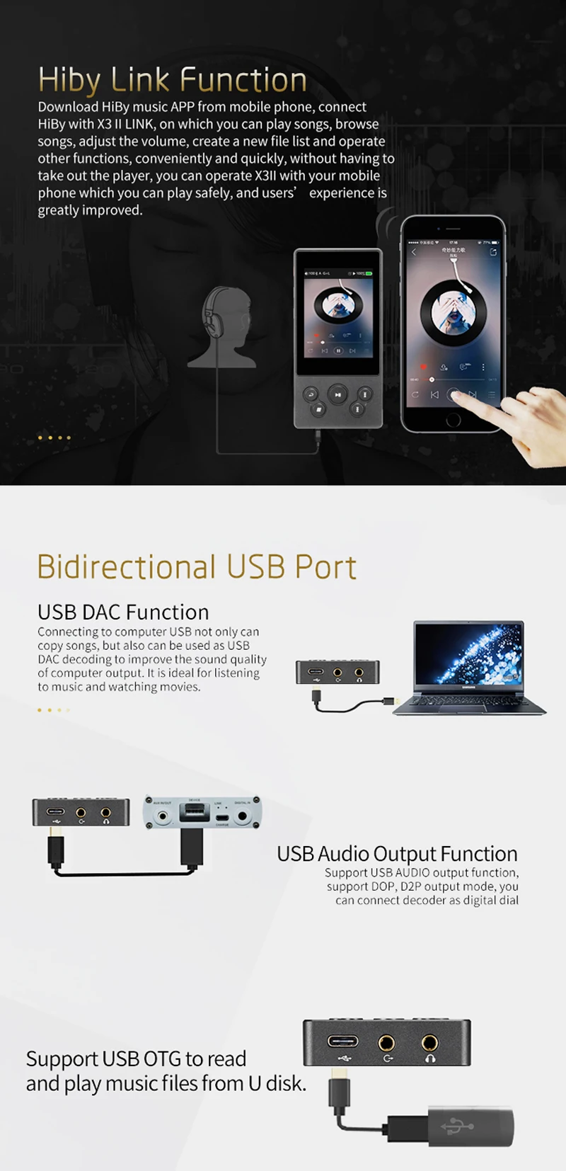 Xduoo X3II MP3 музыкальный плеер Bluetooth 4,0 DSD128 HiFi MP3 плеер AK4490 DAC декодирование аудио поддержка расширения 256 ГБ T0048