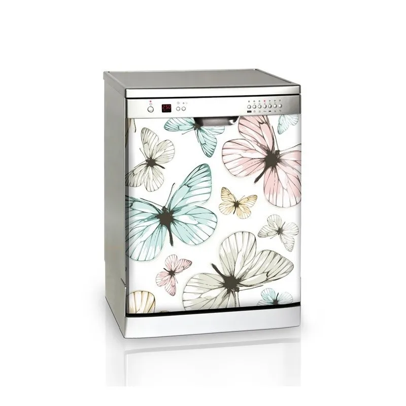 Wholesale 3D Colorful Butterfly View SelfAdhesive Dishwasher Refrigerator Freeze Sticker Kid's Art Fridge Door Cover Wallpaper | Дом и сад