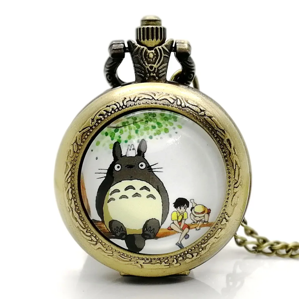 Новые модные кварцевые карманные часы с куполом из фильма мой Мой сосед Тоторо
