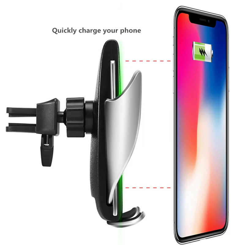 Automatic Clamping Fast Car Wireless Charger For iPhone X 8 7 Samsung Holder Stand Support Intelligent Infrared Wirless Charging | Мобильные