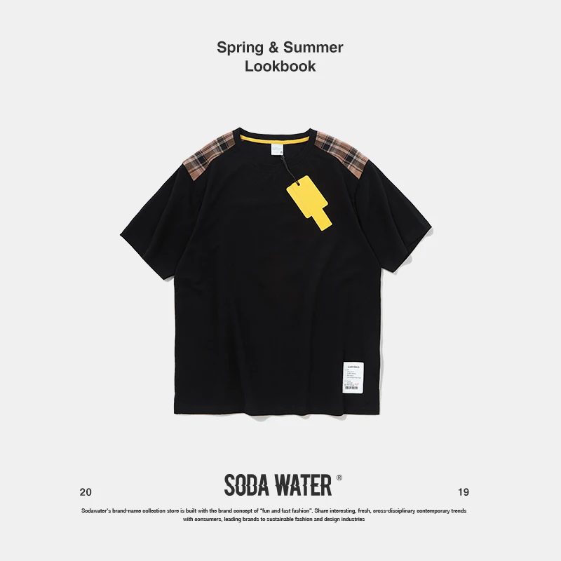 Мужская футболка с вырезом лодочкой SODA WATER летняя в стиле хип хоп 91156S 2019|Мужские