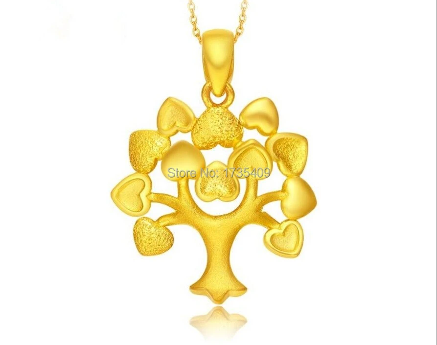 

Authentic 24K Yellow Gold Pendant /3D Carved Money Tree Pendant / 3-4g