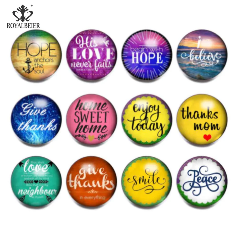 Стеклянная Кнопка Royalbeier для украшения 18 мм 12 шт./лот|18mm snap button|letter buttonsnap button 18mm |